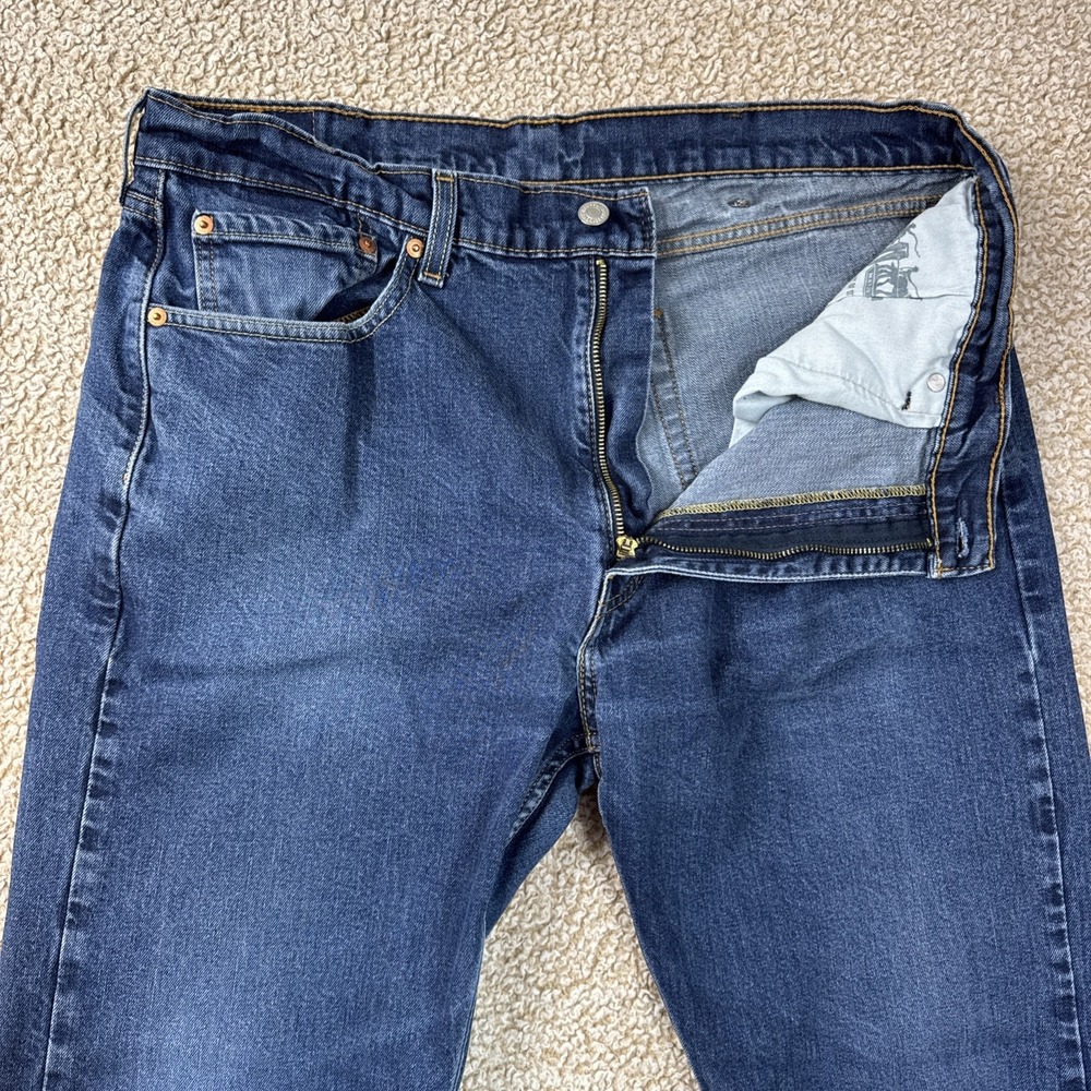 Levi's 505 Jeans Mens 38x30 Blue Regular Straight Medium Wash Mid Rise Denim - Picture 8 of 16
